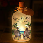 Custom Name Beach Couple Gifts - Personalized LED Jar Light
