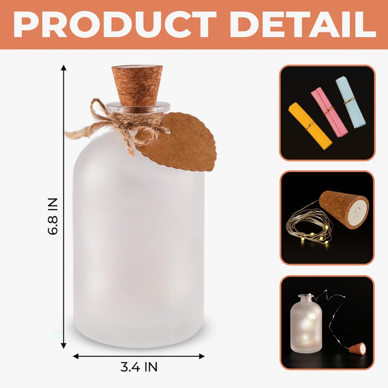 Custom Glass Bottle LED Light - Personalized Anniversary Wedding Gifts For Husband And Wife, Him And Her - You Complete My Light
