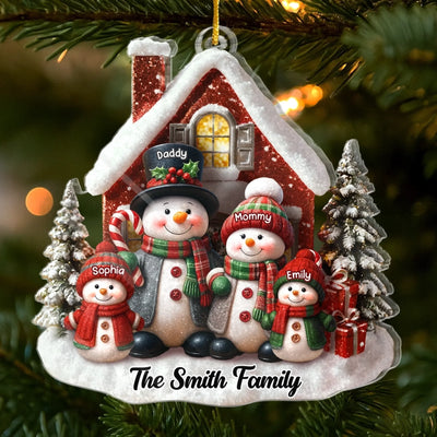 Custom Acrylic Ornament - Personalized Christmas Birthday Gifts For Mom, Dad, Brother, Sister, Kids  - Hearts Stay Together