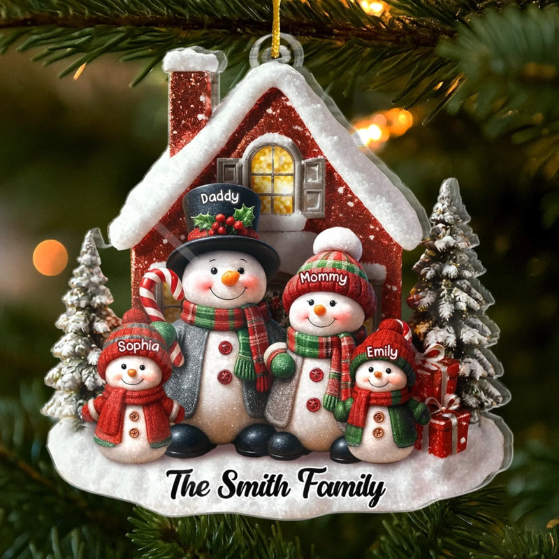 Custom Acrylic Ornament - Personalized Christmas Birthday Gifts For Mom, Dad, Brother, Sister, Kids  - Hearts Stay Together