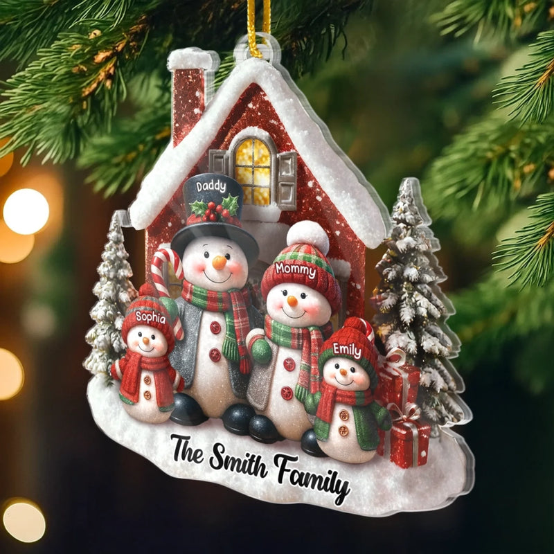 Custom Acrylic Ornament - Personalized Christmas Birthday Gifts For Mom, Dad, Brother, Sister, Kids  - Hearts Stay Together