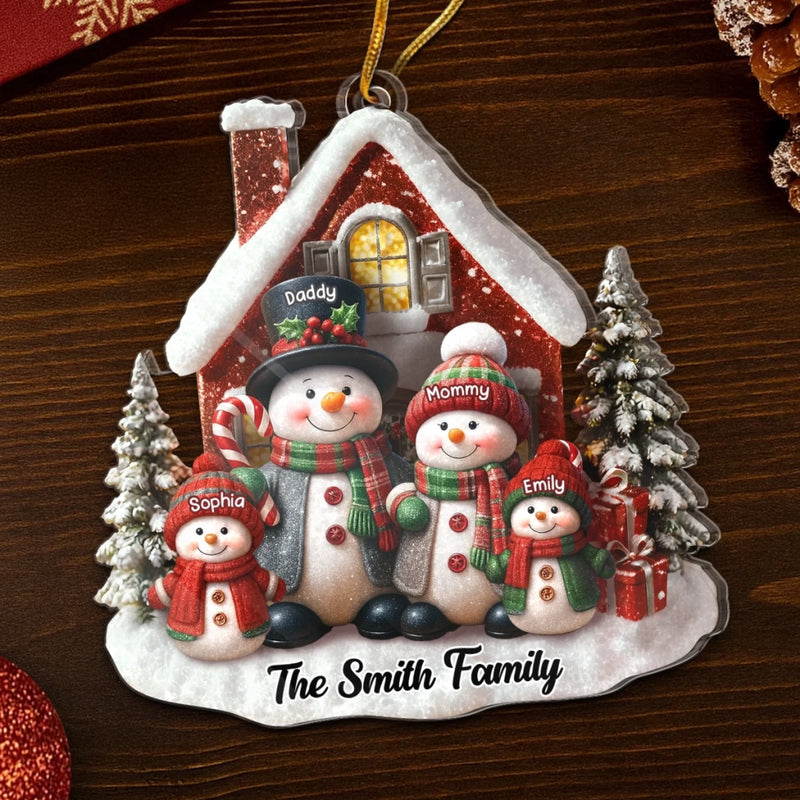 Custom Acrylic Ornament - Personalized Christmas Birthday Gifts For Mom, Dad, Brother, Sister, Kids  - Hearts Stay Together
