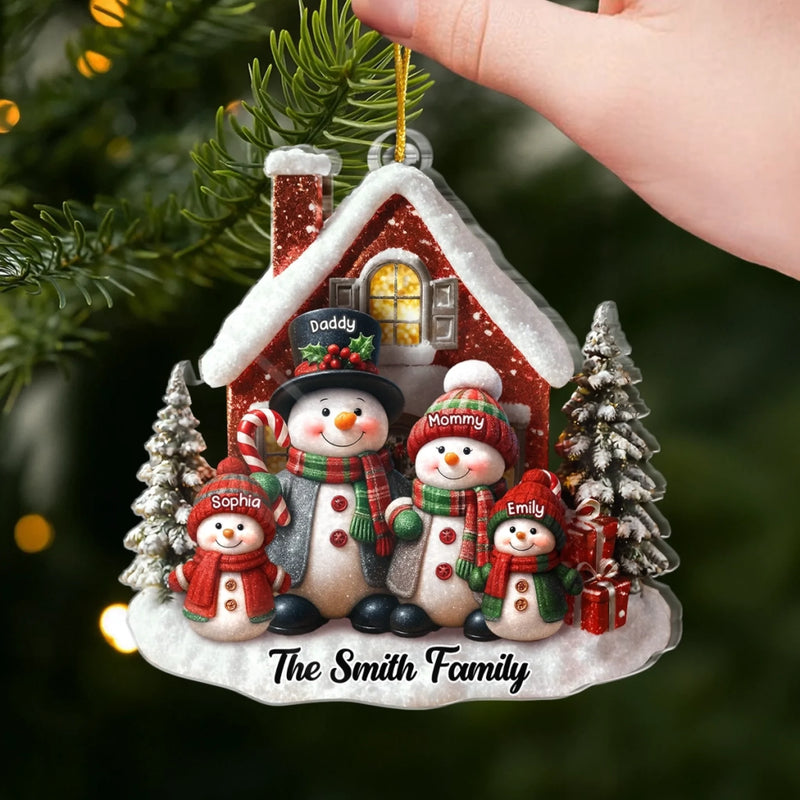 Custom Acrylic Ornament - Personalized Christmas Birthday Gifts For Mom, Dad, Brother, Sister, Kids  - Hearts Stay Together