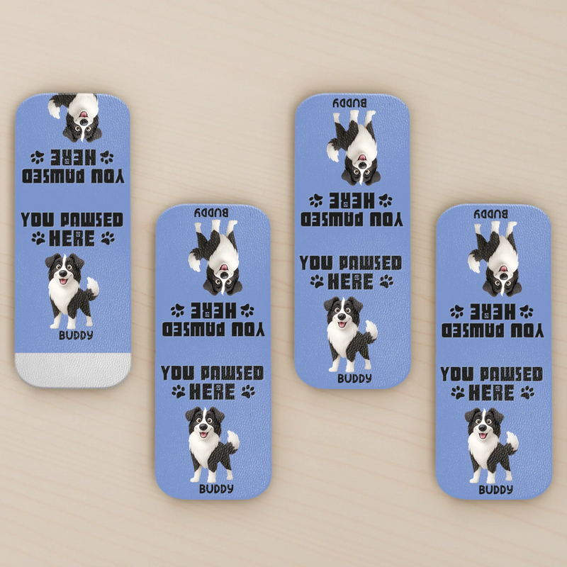 Custom Leather Magnetic Bookmark - Personalized  Bookish Gifts For Book Lovers, Bookworms, Dog Dad And Mom, Cat Owners - Where Stories Pause