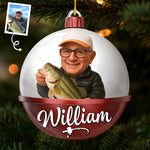 Custom Photo Christmas Fishing Gifts for Anglers - Personalized Ornament