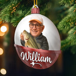 Custom Photo Christmas Fishing Gifts for Anglers - Personalized Ornament