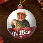 Custom Photo Christmas Fishing Gifts for Anglers - Personalized Ornament