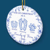 Custom First Christmas Ceramic Ornament - Personalized Christmas Birthday Gifts For Mom, Dad, Brother, Sister, Kids - Together Wrapped In Winter Magic