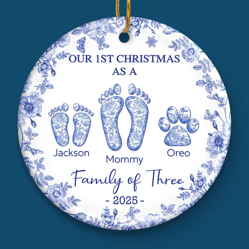 Custom First Christmas Ceramic Ornament - Personalized Christmas Birthday Gifts For Mom, Dad, Brother, Sister, Kids - Together Wrapped In Winter Magic