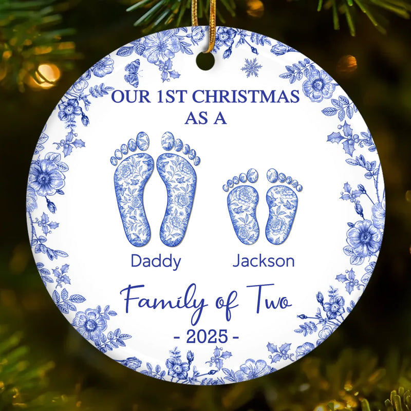 Custom First Christmas Ceramic Ornament - Personalized Christmas Birthday Gifts For Mom, Dad, Brother, Sister, Kids - Together Wrapped In Winter Magic
