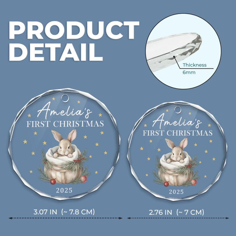 Custom Baby First Christmas Glass Ornament - Personalized Christmas Baby Shower, Gifts For New Moms, New Dads, New Parents - Our Little Star’s First Holiday