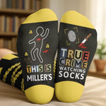Custom True Crime Crew Socks - Personalized Birthday Gifts For Best Friends, Family, Coworker, Work Bestie - Killer Style Everyday