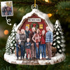 Custom Photo Acrylic Ornament - Personalized Christmas Birthday Gifts For Mom, Dad, Brother, Sister, Kids - Love Warms Every Christmas Night