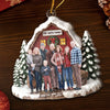 Custom Photo Acrylic Ornament - Personalized Christmas Birthday Gifts For Mom, Dad, Brother, Sister, Kids - Love Warms Every Christmas Night