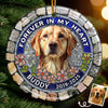 Custom Photo Ceramic Ornament - Personalized Pet Christmas Memorial Sympathy Gifts For Dogs, Cats - Paw Prints Stay Within Our Hearts