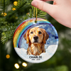 Custom Photo Ceramic Ornament - Personalized Pet Christmas Memorial Sympathy Gifts For Dogs, Cats - Gentle Companions Forever Remembered