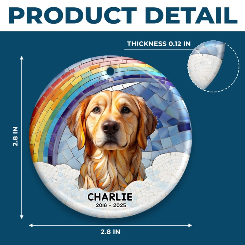 Custom Photo Ceramic Ornament - Personalized Pet Christmas Memorial Sympathy Gifts For Dogs, Cats - Gentle Companions Forever Remembered