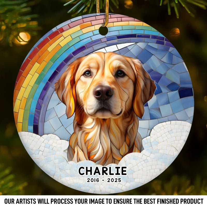 Custom Photo Ceramic Ornament - Personalized Pet Christmas Memorial Sympathy Gifts For Dogs, Cats - Gentle Companions Forever Remembered
