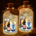 Custom Glass Bottle LED Light - Personalized Christmas Memorial Sympathy Gifts For Loss Of Mom, Dad - A Life Cherished Never Forgotten