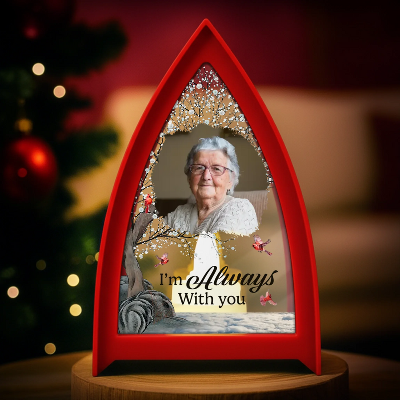 Custom Photo LED Tabletop Lantern Light - Personalized Christmas Memorial Sympathy Gifts For Loss Of Mom, Dad - A Life Cherished Never Forgotten