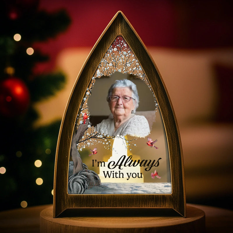 Custom Photo LED Tabletop Lantern Light - Personalized Christmas Memorial Sympathy Gifts For Loss Of Mom, Dad - A Life Cherished Never Forgotten