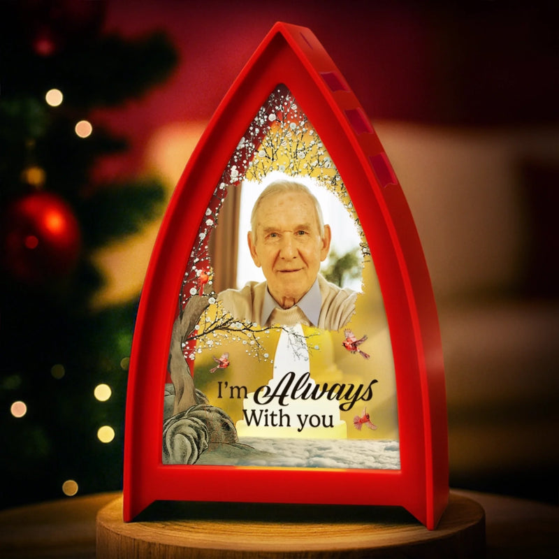 Custom Photo LED Tabletop Lantern Light - Personalized Christmas Memorial Sympathy Gifts For Loss Of Mom, Dad - A Life Cherished Never Forgotten