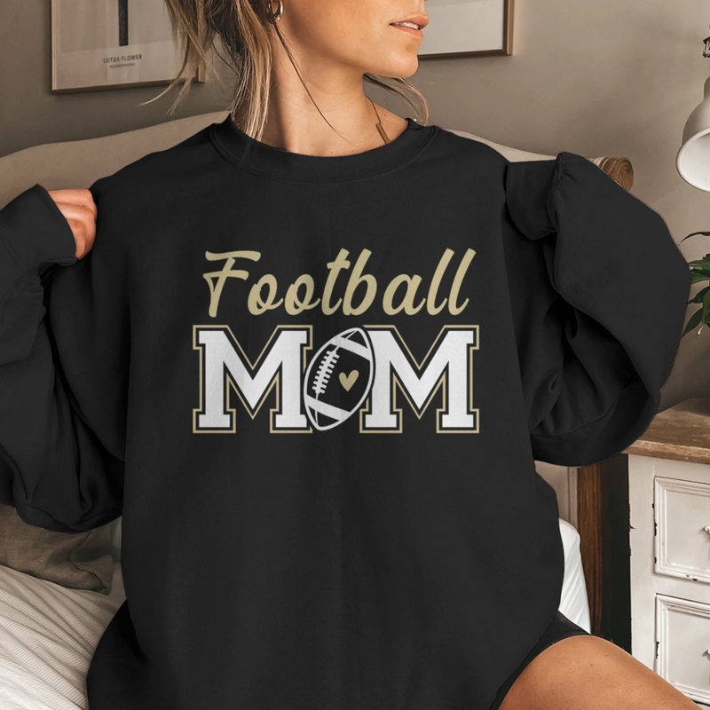Custom Football Mom Unisex Sweatshirt, Hoodie With Design On Sleeve Personalized Birthday Football Gifts For Mom, Football Lovers, NFL Fans, Sport Lovers - Proud Football Mama with Kids Name