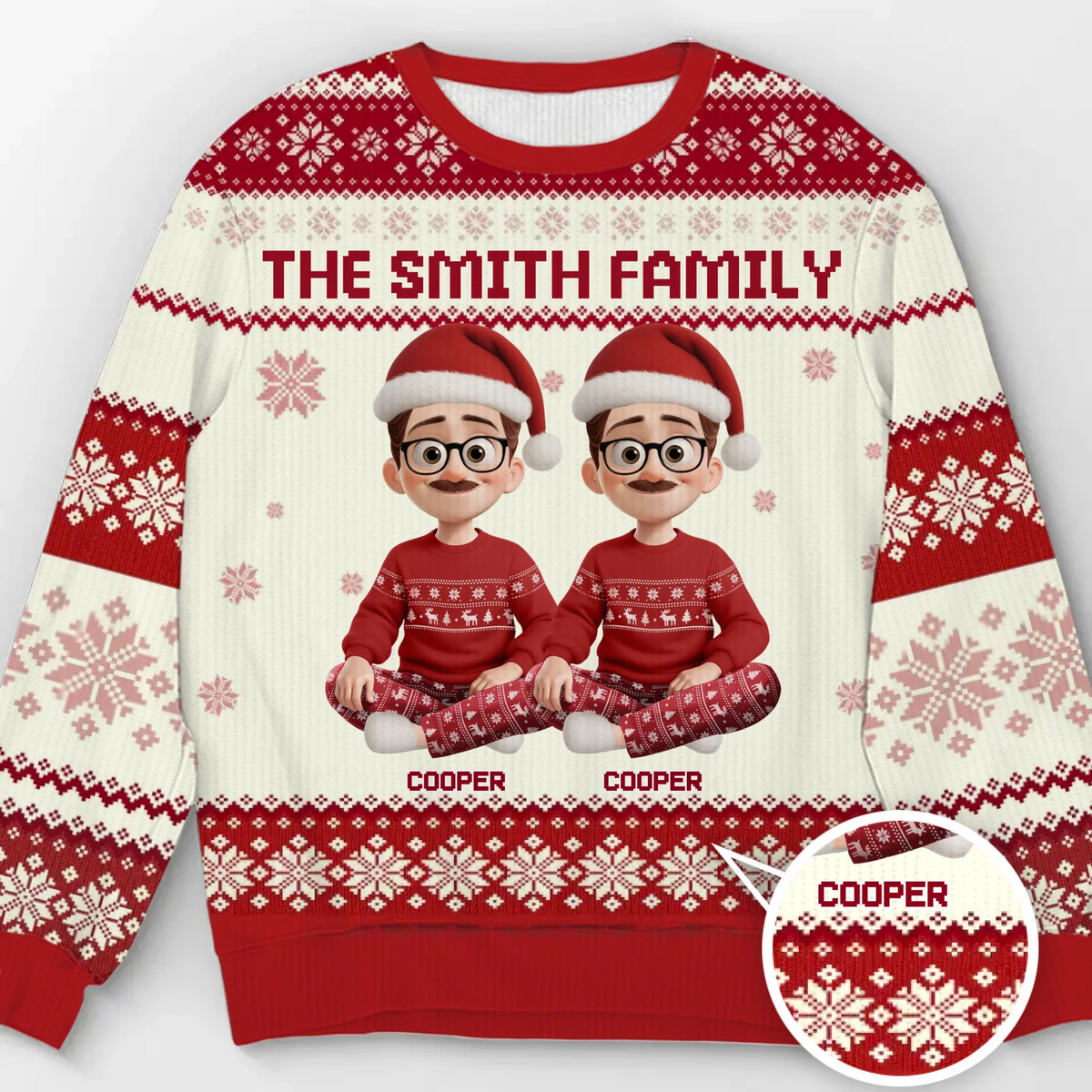 Custom Unisex Ugly Sweatshirt - Personalized  Christmas Birthday Gifts For Family, Dog Cat Lovers - Santa’s Favorite Family