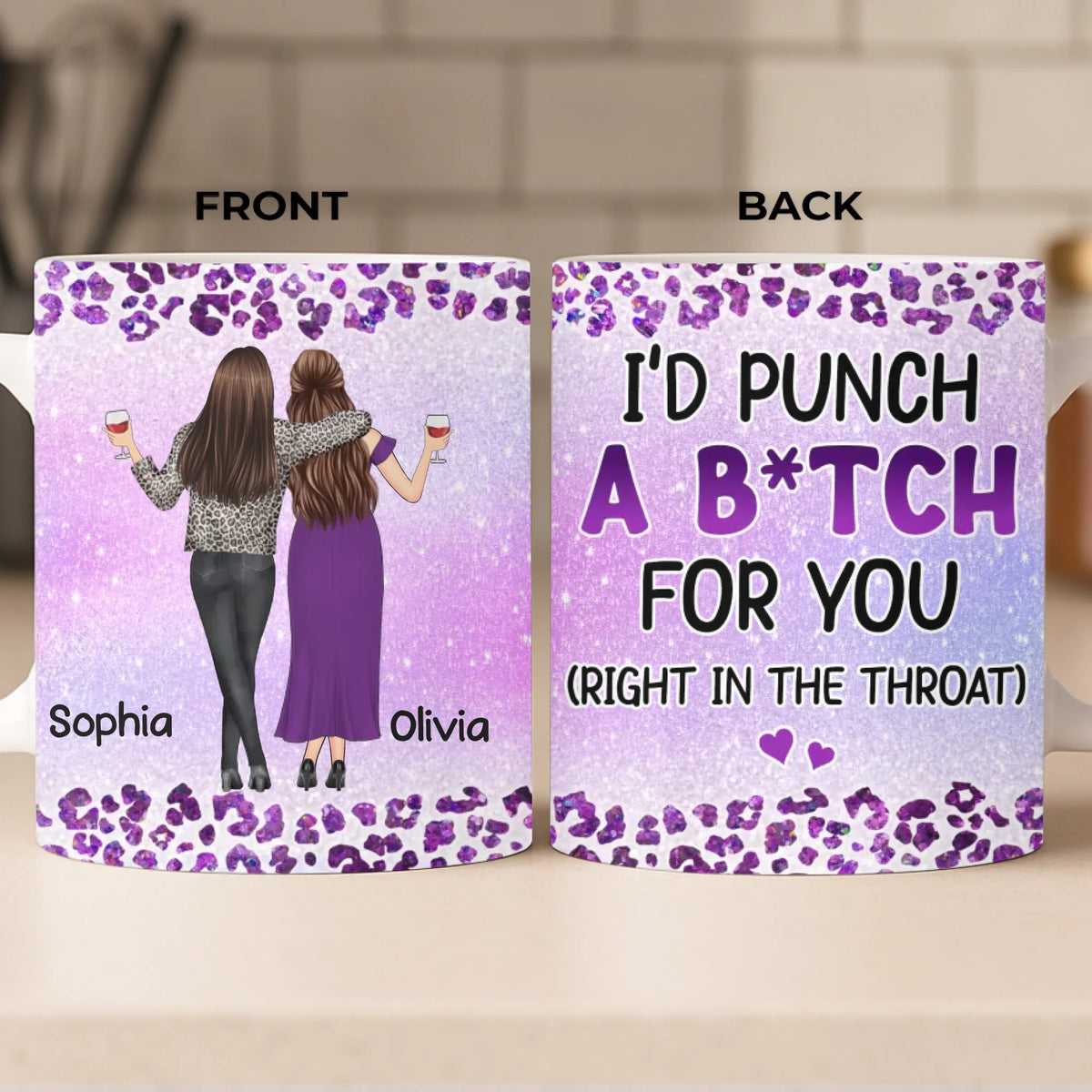 Custom Mug - Personalized Best Friend Birthday Gifts For Women, Besties, Sisters, BFF - Always Got Your Back