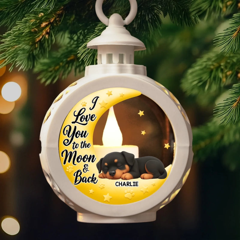 Custom Candlelight Lantern Ornament - Personalized Pet Christmas Memorial Sympathy Gifts For Dogs - Love Never Fades