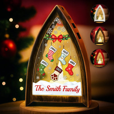 Custom LED Tabletop Lantern Light - Personalized Christmas Birthday Gifts For Mom, Dad, Brother, Sister, Kids - Love Lights Our Home