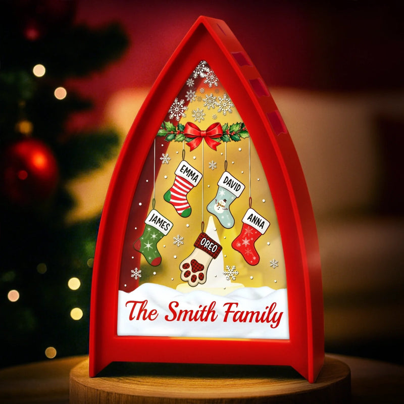 Custom LED Tabletop Lantern Light - Personalized Christmas Birthday Gifts For Mom, Dad, Brother, Sister, Kids - Love Lights Our Home