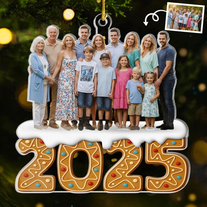 Custom Photo Acrylic Ornament - Personalized Christmas Birthday Gifts For Mom, Dad, Brother, Sister, Kids - Wrapped In Love