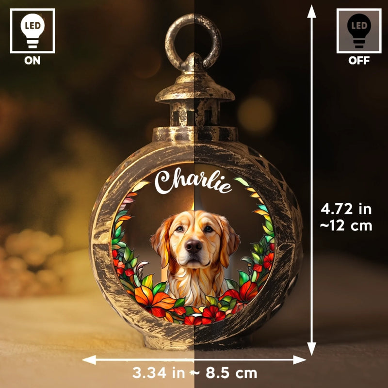 Custom Photo Candlelight Lantern Ornament - Personalized Pet Christmas Memorial Sympathy Gifts For Dogs, Cats - Gentle Paws Leave Lasting Love
