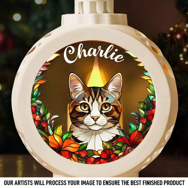Custom Photo Candlelight Lantern Ornament - Personalized Pet Christmas Memorial Sympathy Gifts For Dogs, Cats - Gentle Paws Leave Lasting Love