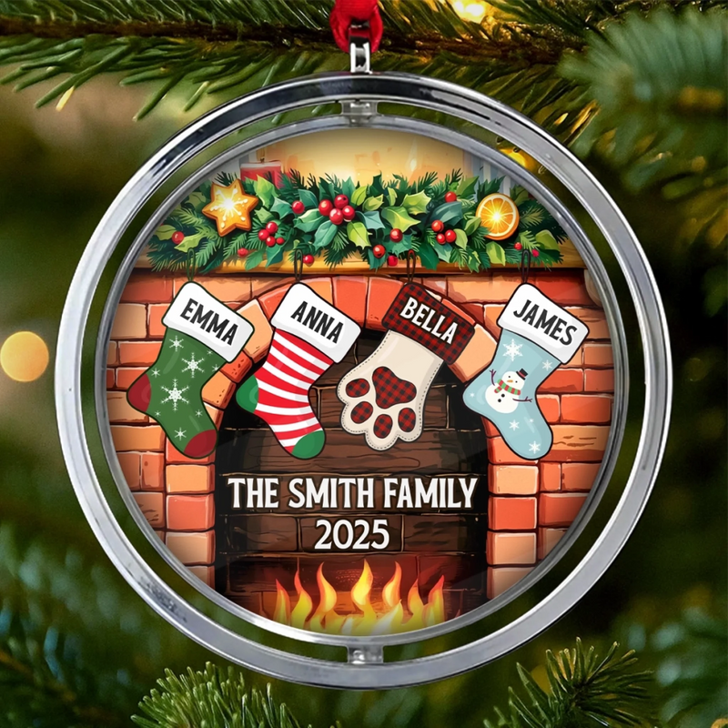 Custom Acrylic Rotating Ornament - Personalized Christmas Birthday Gifts For Mom, Dad, Brother, Sister, Kids - Blessed With Family Love