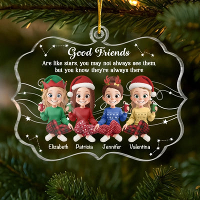 Custom Acrylic Ornament - Personalized Best Friend Christmas Birthday Gifts For Women, Besties, Sisters, BFF - Chaos Crew Forever