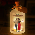 Custom Glass Bottle LED Light - Personalized Christmas Best Friend Birthday Gifts For Women, Besties, Sisters, BFF - Bestie Laughs Brighten My Days