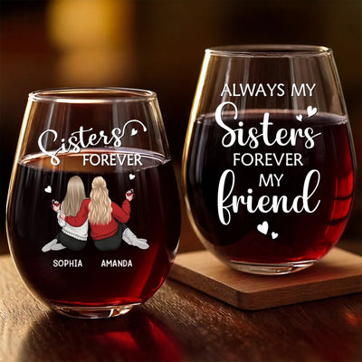 Custom Wine Glass - Personalized Best Friend Christmas Birthday Gifts For Women, Besties, Sisters, BFF - Laughs In Every Pour