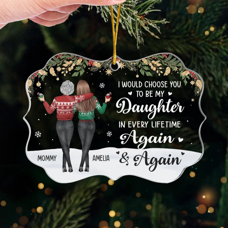Custom Acrylic Ornament - Personalized Christmas Birthday Gifts For Mom, Daughter - Mom And Me, Always We