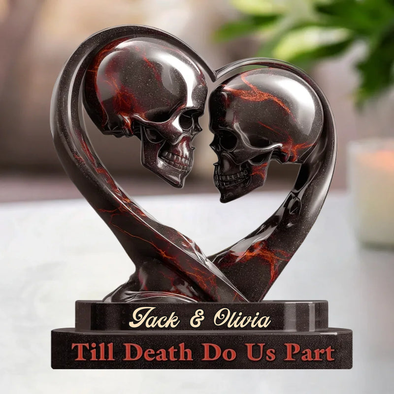 Custom Acrylic Plaque - Personalized Anniversary Wedding Gifts For Husband And Wife, Him And Her - Love Outlasts Time