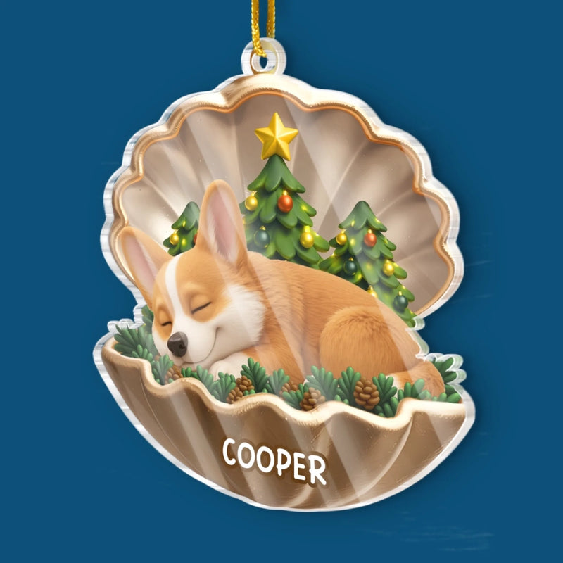 Custom Acrylic Ornament - Personalized Pet Christmas Memorial Sympathy Gifts For Dogs - Forever My Christmas Angel