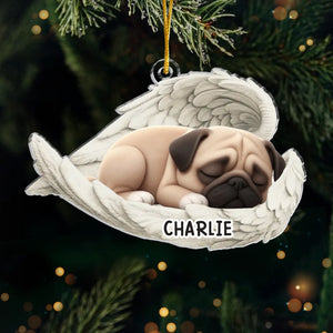 Custom Acrylic Ornament - Personalized Pet Christmas Memorial Sympathy Gifts For Dogs - Paws In Heaven, Love In My Heart