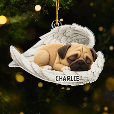 Custom Acrylic Ornament - Personalized Pet Christmas Memorial Sympathy Gifts For Dogs - Paws In Heaven, Love In My Heart