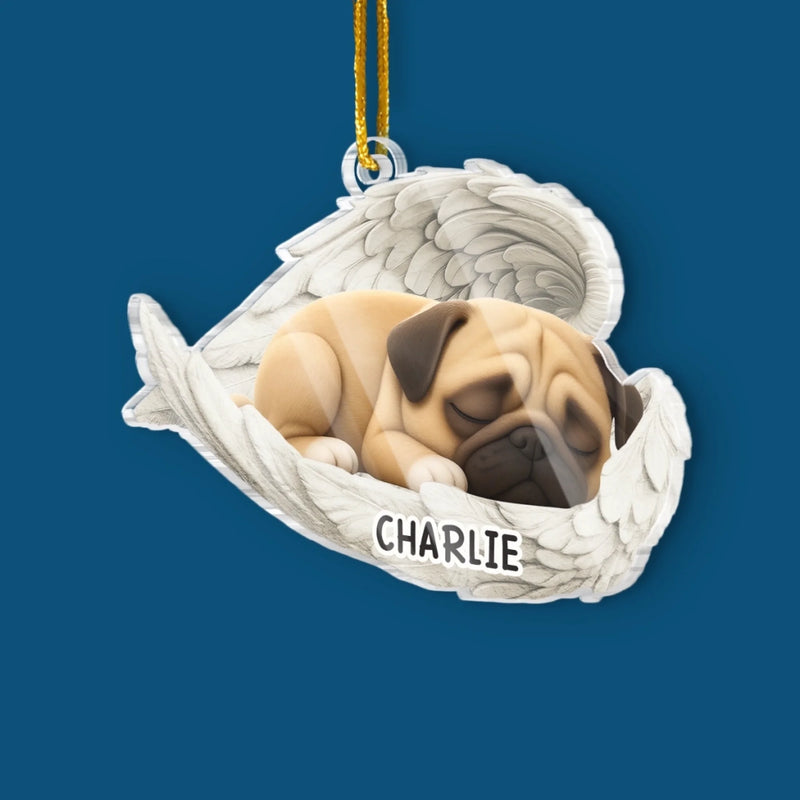 Custom Acrylic Ornament - Personalized Pet Christmas Memorial Sympathy Gifts For Dogs - Paws In Heaven, Love In My Heart