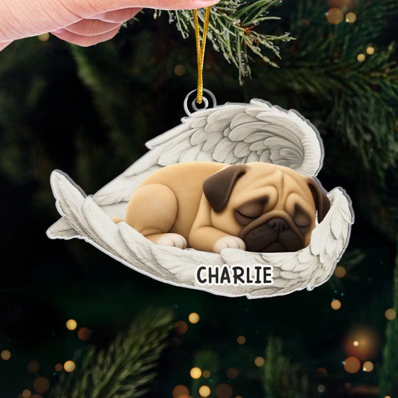 Custom Acrylic Ornament - Personalized Pet Christmas Memorial Sympathy Gifts For Dogs - Paws In Heaven, Love In My Heart