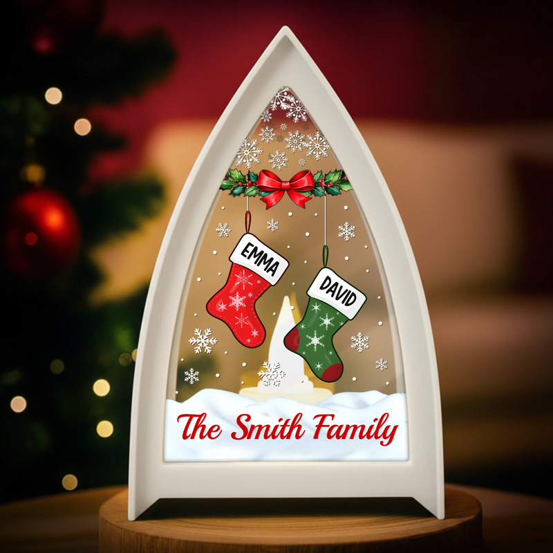 Custom LED Tabletop Lantern Light - Personalized Christmas Birthday Gifts For Mom, Dad, Brother, Sister, Kids - Love Lights Our Home