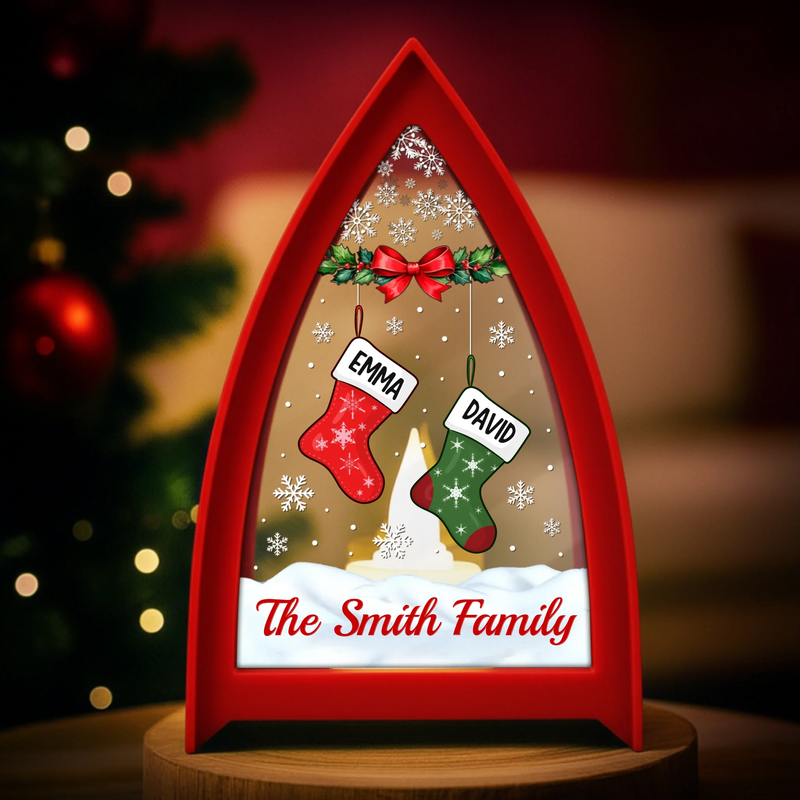 Custom LED Tabletop Lantern Light - Personalized Christmas Birthday Gifts For Mom, Dad, Brother, Sister, Kids - Love Lights Our Home