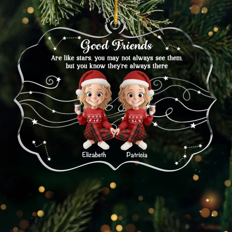 Custom Acrylic Ornament - Personalized Best Friend Christmas Birthday Gifts For Women, Besties, Sisters, BFF - Chaos Crew Forever