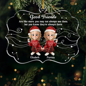 Custom Acrylic Ornament - Personalized Best Friend Christmas Birthday Gifts For Women, Besties, Sisters, BFF - Chaos Crew Forever
